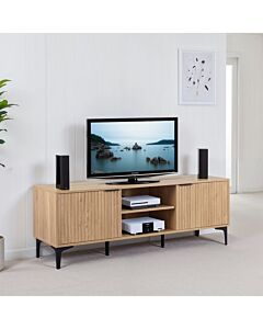 Miami 2 Door TV Unit - Oak Effect/Black