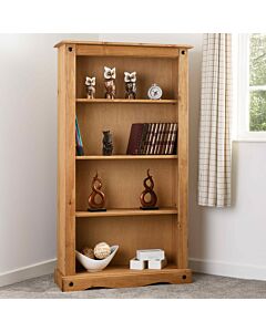 Corona Medium Bookcase - Distressed Waxed Pine