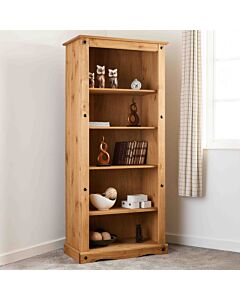 Corona Tall Bookcase - Distressed Waxed Pine