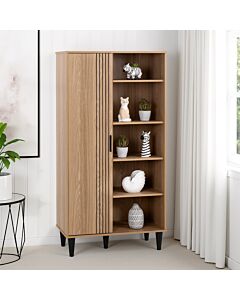 Tessa 1 Door Bookcase Unit - Natural Oak Effect