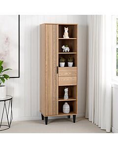 Tessa 1 Door 2 Drawer Bookcase Unit - Natural Oak Effect