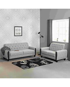 Chester 3+2 Suite - Light Grey Fabric