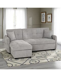 Chelsea Corner Sofa Bed - Silver Grey Fabric