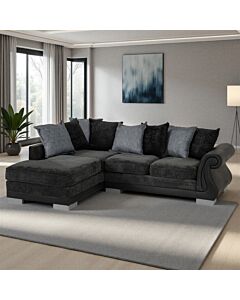 Elsa Left Hand Facing Corner Sofa - Dark Grey