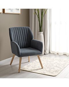 Jordan Occasional Chair - Dark Grey Velvet Fabric