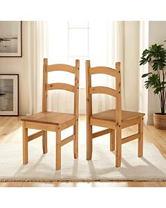 Budget Mexican Dining Chair (X2 Per Box) - Distressed Waxed Pine