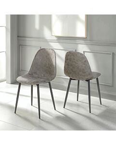 Athens Dining Chair (X2 Per Box) - Grey Faux Leather