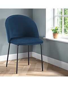 Boston Dining Chair (X4 Per Box) - Sapphire Blue Velvet