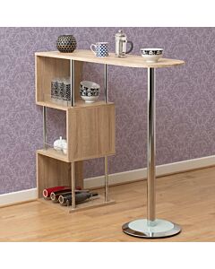 Charisma Home Bar Table - Light Sonoma Oak/Chrome