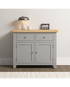 Windsor 2 Door 2 Drawer Sideboard - Pebble Grey/Oak