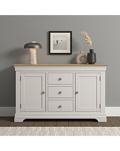 Bordeaux 2 Door 3 Drawer Sideboard - Ivory/Oak