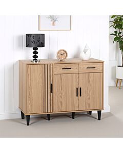 Tessa 3 Door 2 Drawer Sideboard - Natural Oak Effect
