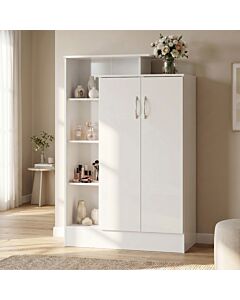 Nevada Petite Open Shelf Wardrobe - White Gloss