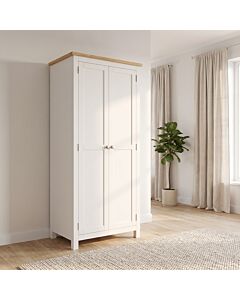 Cambridge 2 Door Wardrobe - Linen/Oak