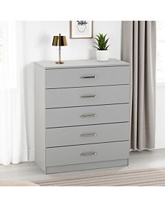 Dakota 5 Drawer Chest - Light Grey