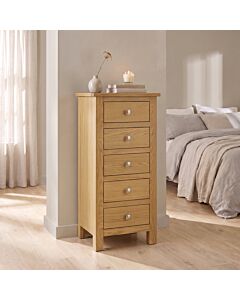 Cambridge 5 Drawer Narrow Chest - Honey