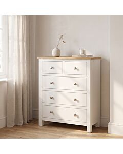 Cambridge 3+2 Drawer Chest - Linen/Oak