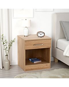 Dakota 1 Drawer Bedside - Oak Effect