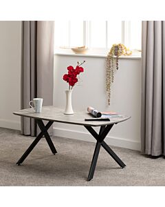 Athens Oval Coffee Table - Concrete Effect