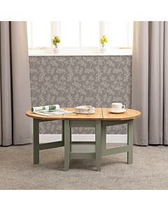 Santos Drop Leaf Coffee Table - Green/Distressed Waxed Pine