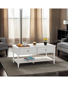 Stratford 2 Drawer Coffee Table - White
