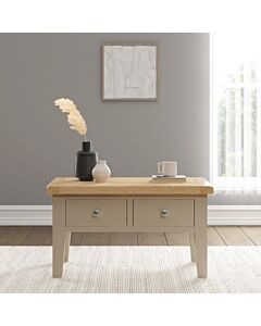 Windsor 2 Drawer Coffee Table - Putty/Oak