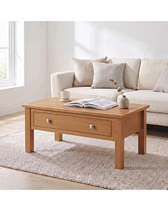 Cambridge 1 Drawer Coffee Table - Honey