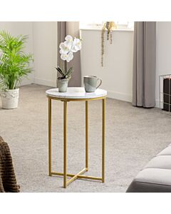 Dallas Side Table - Marble/Gold Effect