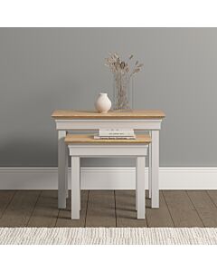 Bordeaux Nest Of 2 Tables - Ivory/Oak