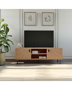 Leon 2 Door TV Unit - Medium Oak Effect