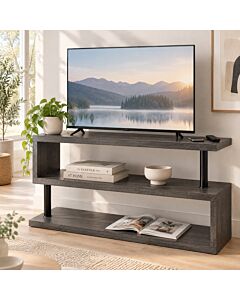 Quebec TV Stand - Black Wood Grain