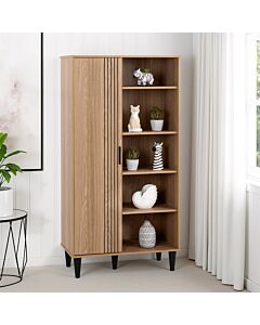 Tessa 1 Door Bookcase Unit - Natural Oak Effect