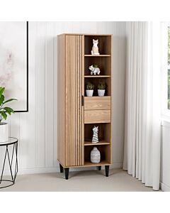 Tessa 1 Door 2 Drawer Bookcase Unit - Natural Oak Effect
