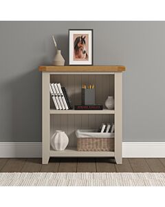 Windsor Low Bookcase - Putty/Oak