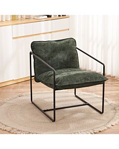 Tivoli Occasional Chair - Black Metal/Green Fabric