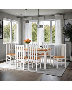 Ludlow 1+6 Dining Set - White/Oak Effect