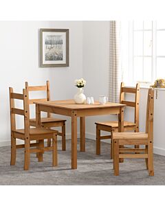 Corona Budget Dining Set - Distressed Waxed Pine
