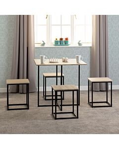 Kent 1+4 Stowaway Dining Set - Sonoma Oak Effect/Black