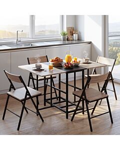 Jersey Butterfly Dining Set - Light Oak Effect/Black