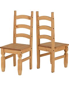 Corona Dining Chair (X2 Per Box) - Distressed Waxed Pine