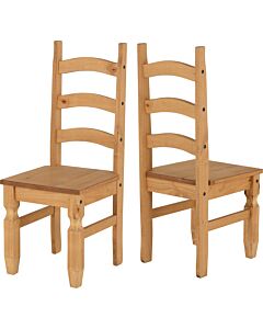 Corona Dining Chair (X2 Per Box) - Distressed Waxed Pine