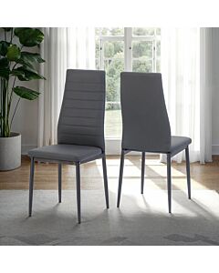 Abbey Dining Chair (X2 Per Box) - Grey Faux Leather