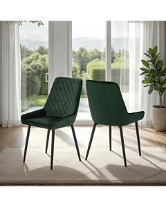 Avery Dining Chair (X2 Per Box) - Emerald Green Velvet