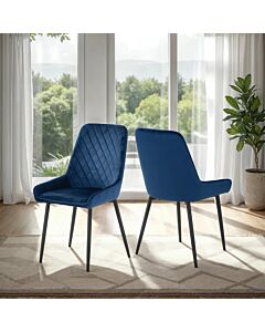 Avery Dining Chair (X2 Per Box) - Sapphire Blue Velvet