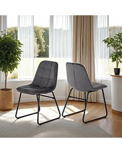 Lukas Dining Chair (X2 Per Box) - Grey Velvet