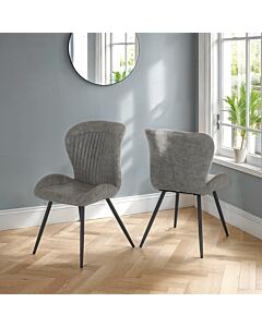 Quebec Dining Chair (X4 Per Box) - Grey Faux Leather