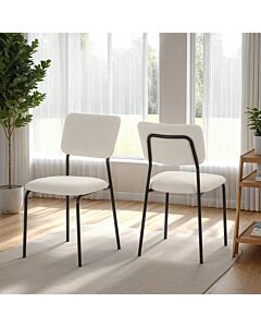 Sheldon Dining Chair (X4 Per Box) - Ivory Boucle Fabric