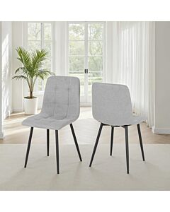 Fenton Dining Chair (X2 Per Box) - Light Grey Fabric