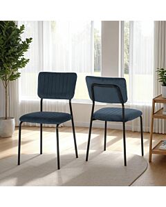 Sheldon Dining Chair (X4 Per Box) - Navy Blue Velvet Fabric