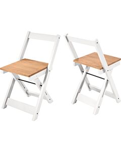 Santos Folding Chair (X2 Per Box) - White/Distressed Waxed Pine